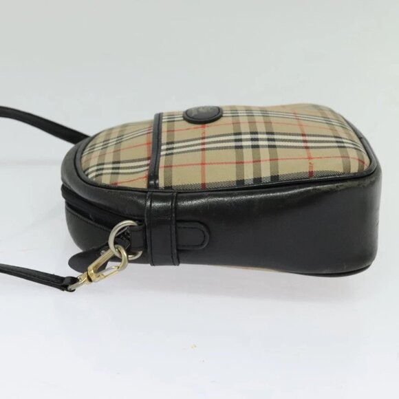 Burberrys Nova Check Shoulder Bag Canvas Beige Gold Authentic - Picture 10 of 13